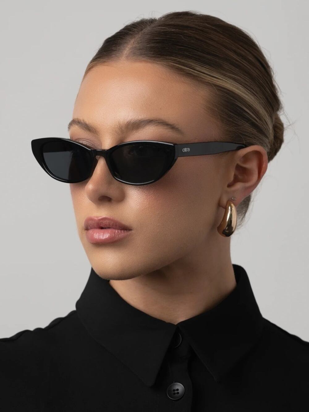 OTRA Shona Cat Eye Sunglasses in Black